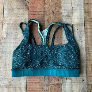Lululemon green white black spots speckled sports bra - 6